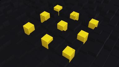 黑色的未来主义的多维数据集移动简约背景黄色的多维数据集设计概念技术动画